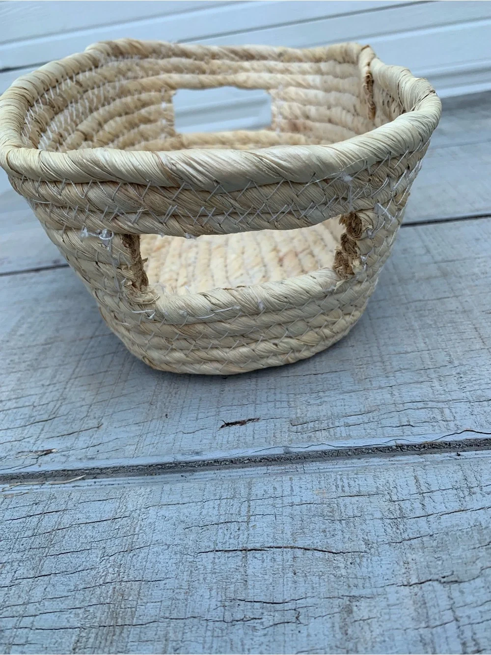 Handwoven Seagrass Low Oval Basket Storage Bin Tray with Handles Boho Organizing